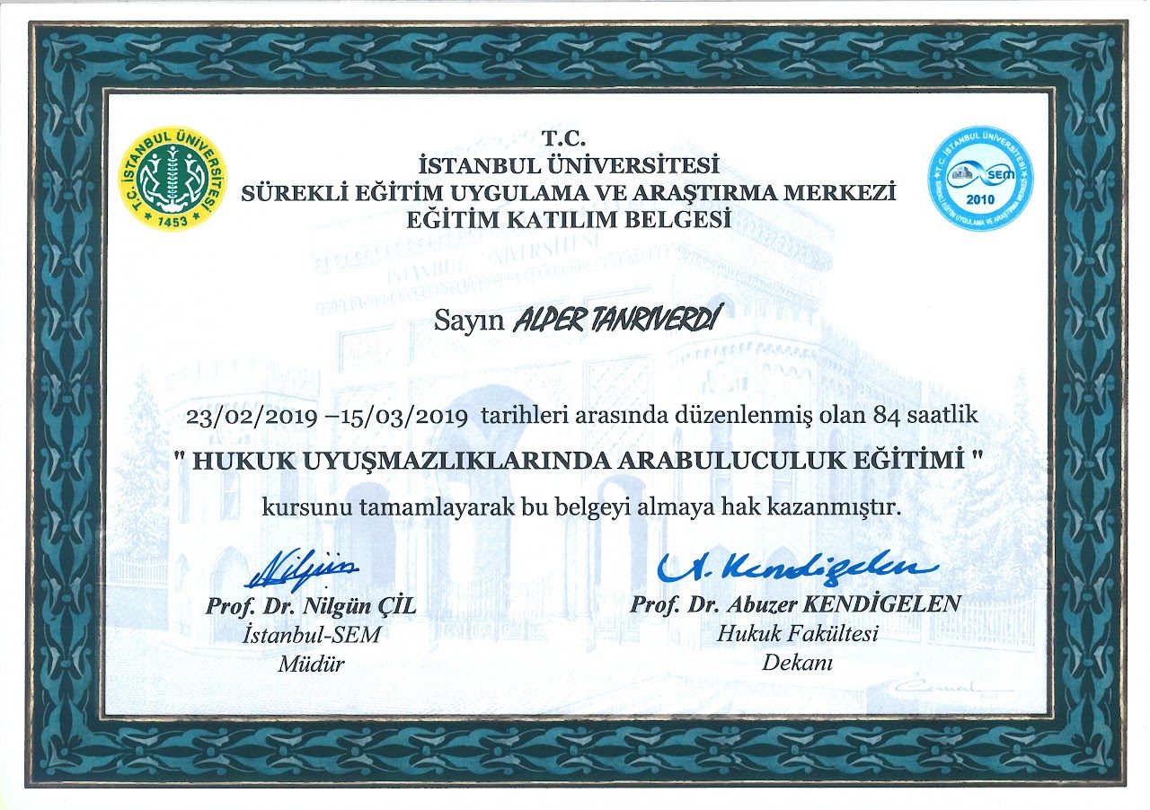Arabulucu Sertifikası