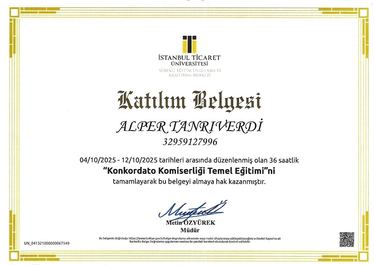 Konkordato Komiseri Sertifikası