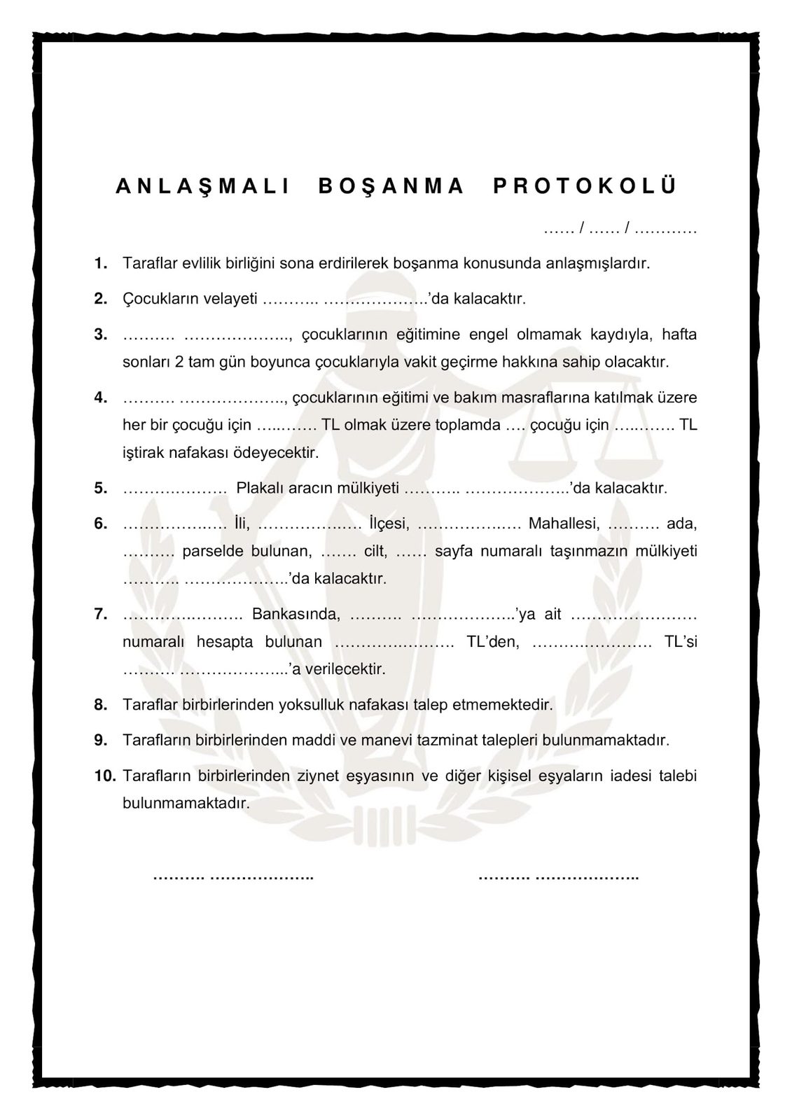 Anlaşmalı Boşanma